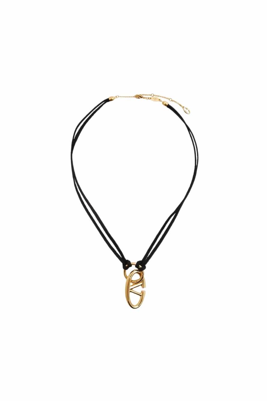 NEW VALENTINO GARAVANI women's rope necklace in black